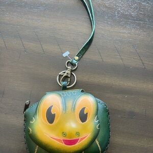 Small cute green frog coin case